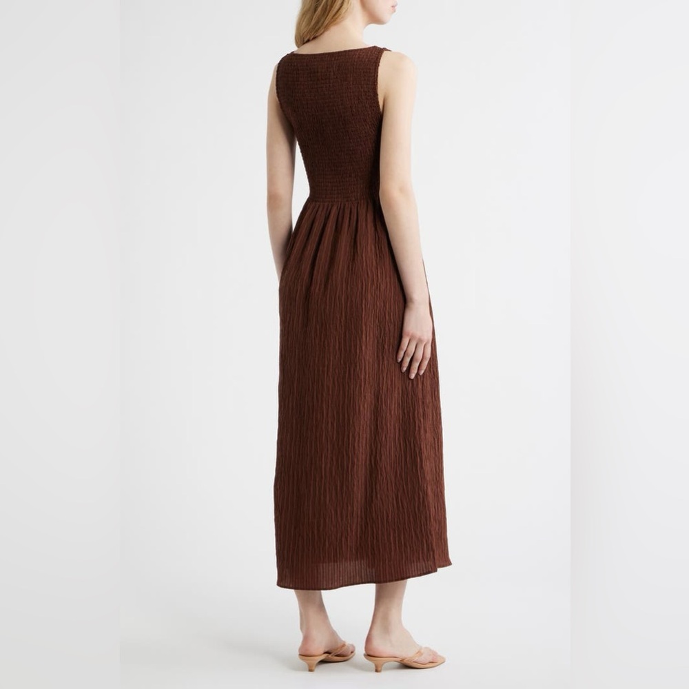 NWT Hill House Home Cosima Dress in Chocolate Seersucker TikTok Fave size L - Picture 6 of 7